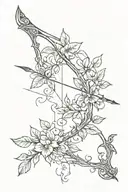 Elvish vine bow and arrow design tattoo design idea