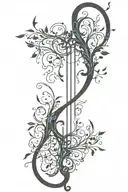 vine recurve bow with arrow design tattoo design idea