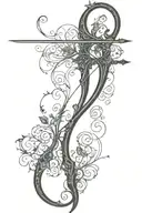 vine recurve bow with arrow design tattoo design idea