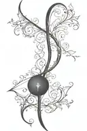 vine recurve bow with arrow design tattoo design idea
