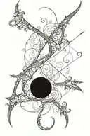 vine recurve bow with arrow design tattoo design idea