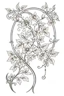 Elvish vine bow and arrow design tattoo design idea