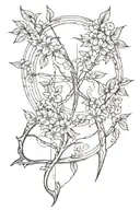 Elvish vine bow and arrow design tattoo design idea