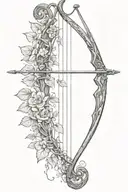 vine recurve bow with arrow design tattoo design idea