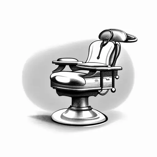 vintage dentist chair tattoo design idea