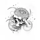 Skull Japanese style tattoo design idea