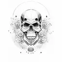 Skull Japanese style tattoo design idea