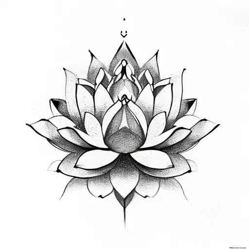 lord vishnu on lotus tattoo design idea