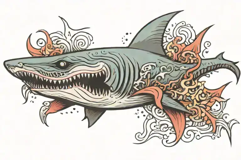 top surgery shark gills tattoo design idea