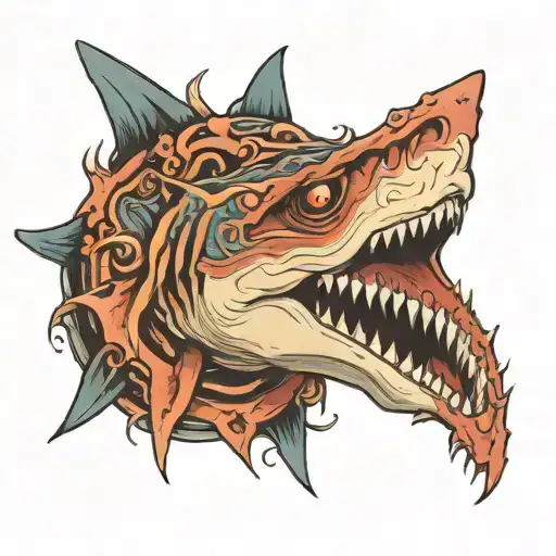 top surgery shark gills tattoo design idea