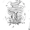 water flowing and freezing tattoo design idea