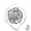 water flowing and freezing tattoo design idea