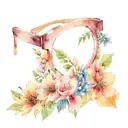 eyeglass front view with flowers on one side tattoo design idea