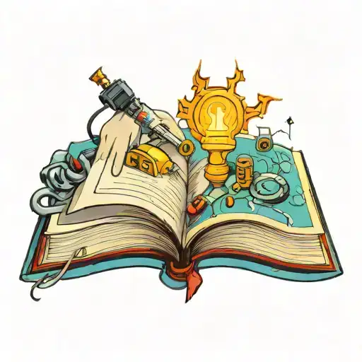 Open book with electronic circuits tattoo design idea