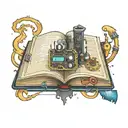 Open book with electronic circuits tattoo design idea