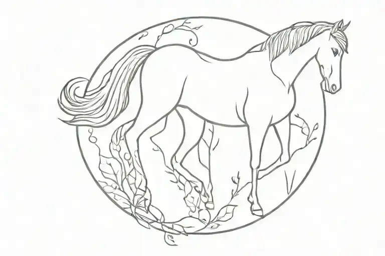 horse, dog tattoo design idea
