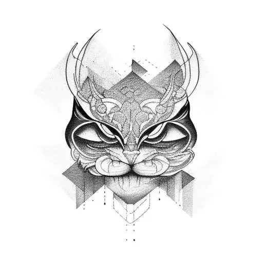 line, dot, shadow tattoo design idea