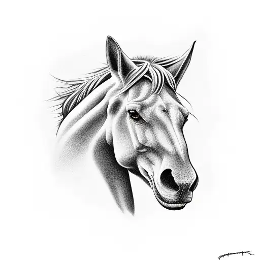 Horse tattoo black gift lineart simple white pet' Men's Premium T-Shirt |  Spreadshirt