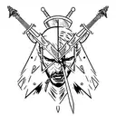 witcher fight with sword tattoo design idea