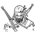 witcher fight with sword tattoo design idea