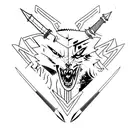 witcher fight with sword tattoo design idea