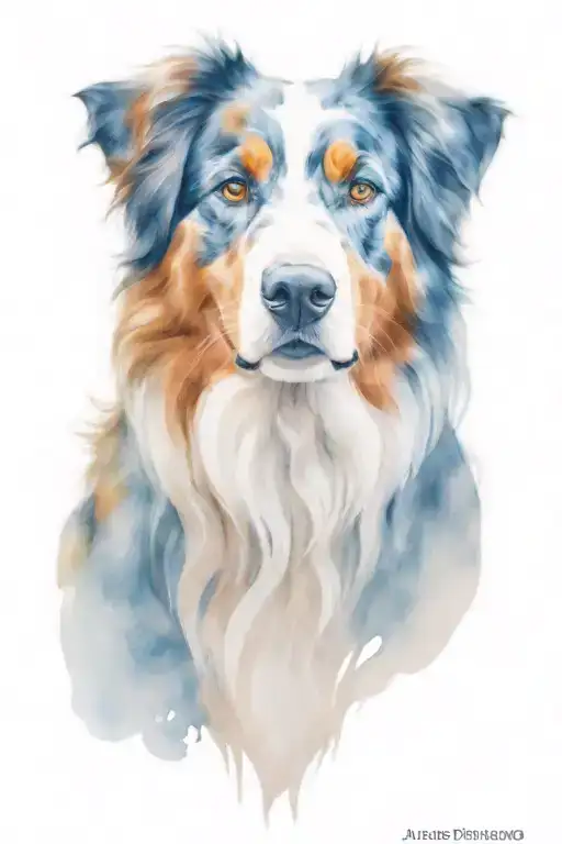 Merle Australian shepherd dog tattoo design idea