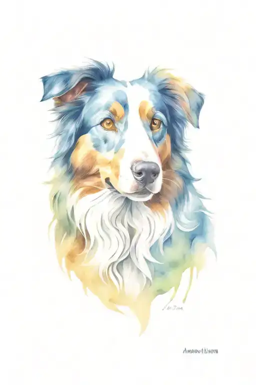 Australian shepherd dog tattoo design idea