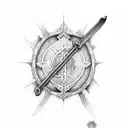 sword with a bible verse and a cross  tattoo design idea