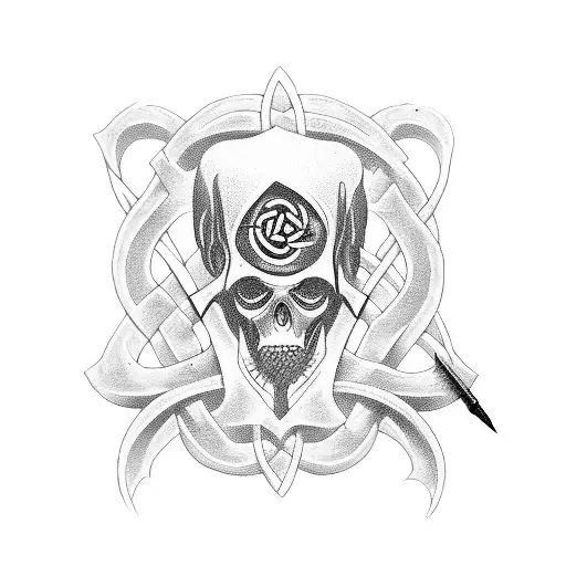 celtic reaper tattoo design idea