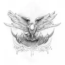 Eagle Wings With Blood Theme tattoo design idea