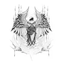 Eagle Wings With Blood Theme tattoo design idea