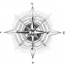 A compass with intricate arrow designs tattoo design idea