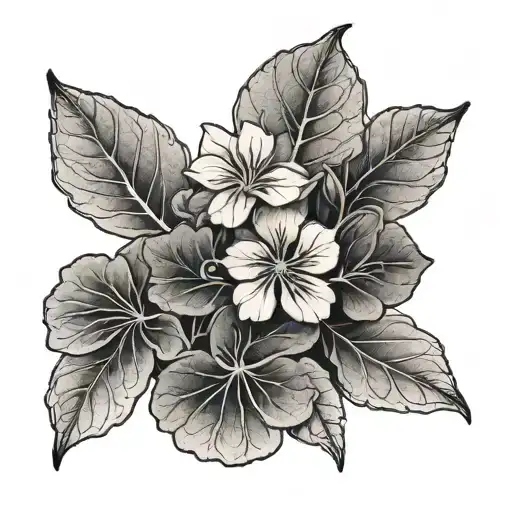 geranium with constellations tattoo design idea