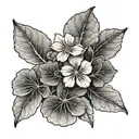 geranium with constellations tattoo design idea