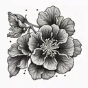 geranium with constellations tattoo design idea