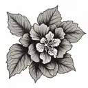 geranium with constellations tattoo design idea