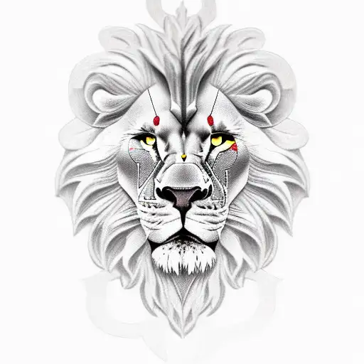 Ares with lion tattoo design idea