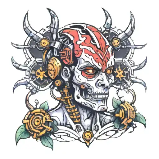 cyber slave tattoo design idea