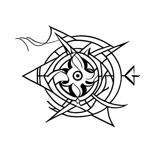 arrow with the four elements tattoo design idea