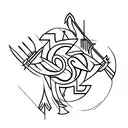 arrow with the four elements tattoo design idea