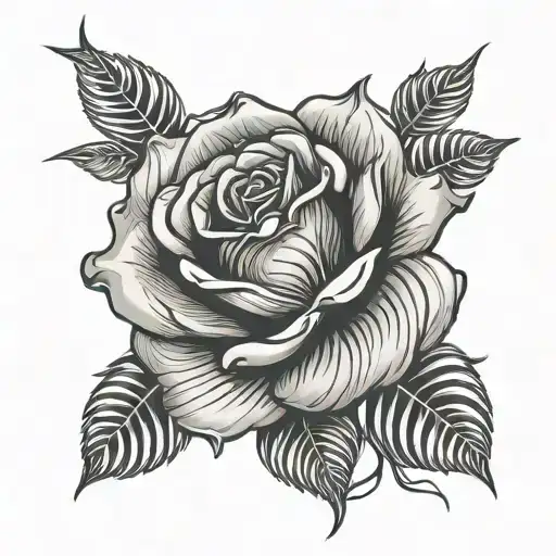 black rose on zebra stripes background tattoo design idea