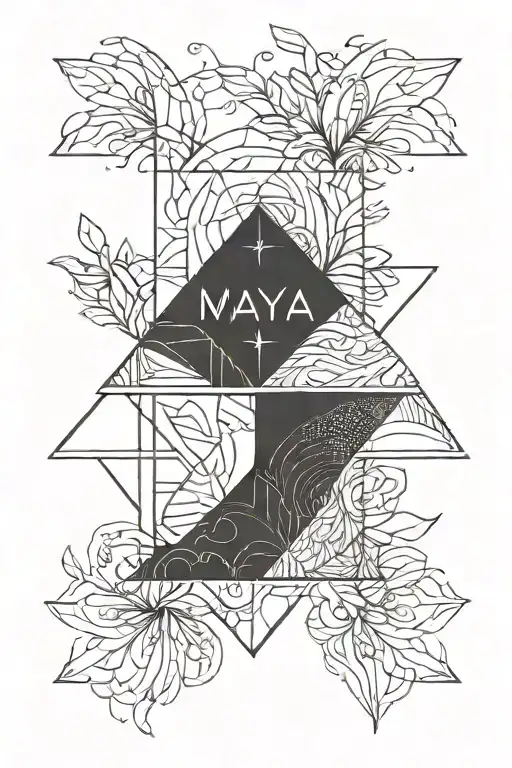 minimalist delicate tattoo with name Maya tattoo design idea