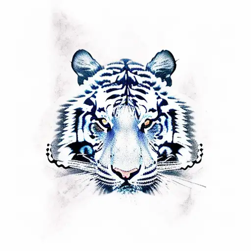 tiger Chinese and mapuche and star of mapuche and tribal rapanui tattoo design idea