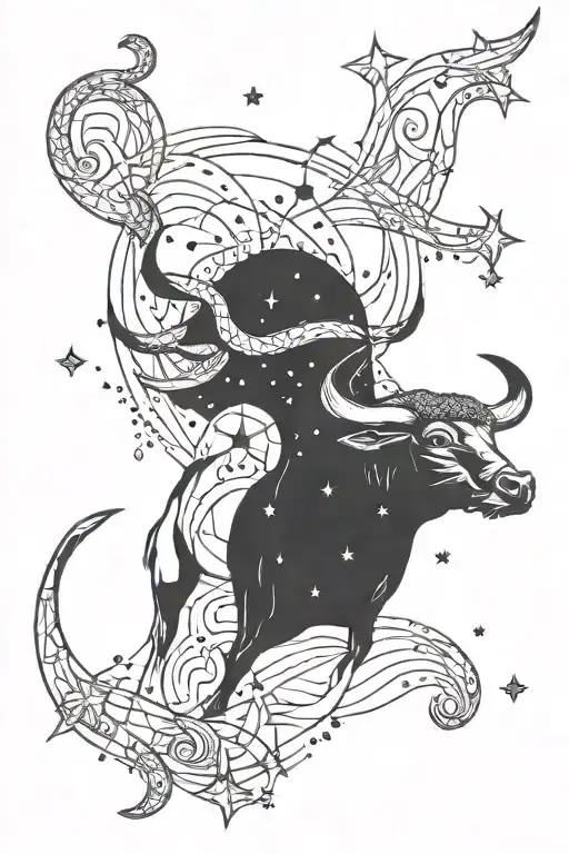 Taurus Constellation tattoo design idea