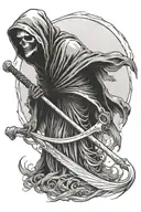 grim reaper with scythe tattoo design idea