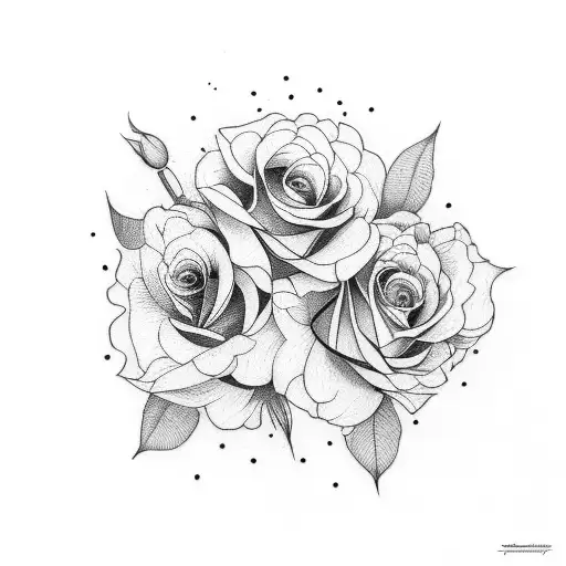 flower bouquet representing my two sons and my husband tattoo design idea