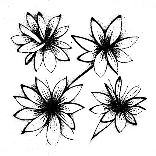 flower bouquet representing my two sons and my husband tattoo design idea