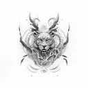 dominance, masculanity tattoo design idea