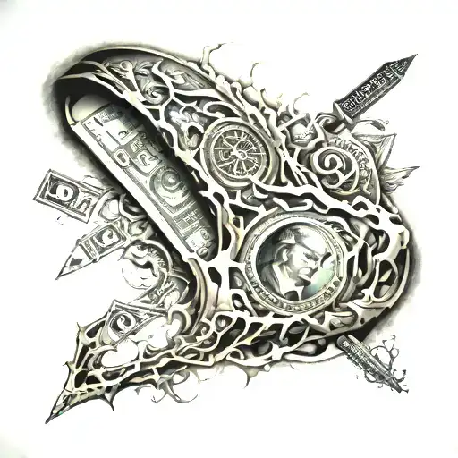 risk and money tattoo design idea