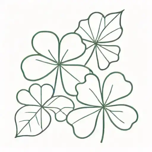 leaf clover with stipple shading tattoo design idea